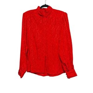 Vintage Ratio Old Money Satin Blouse Women Size 18 Y2K‎ Power Dressing Elegance